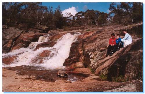 James, Shannon and Liam at Woolshed Falls