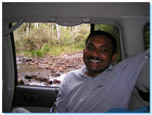 Suresh enjoying one of the many river crossings