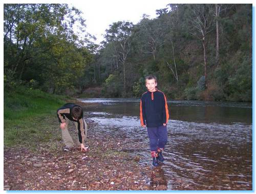 James and Liam on the Macalister River