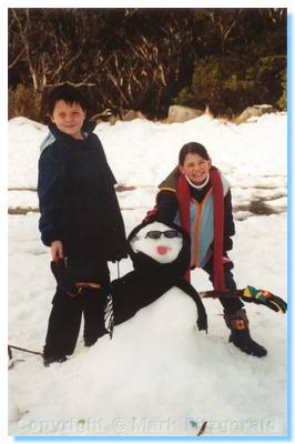 James and Shannon with their Snowman