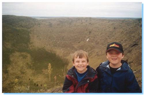 James and Liam on Mt Schank volcano